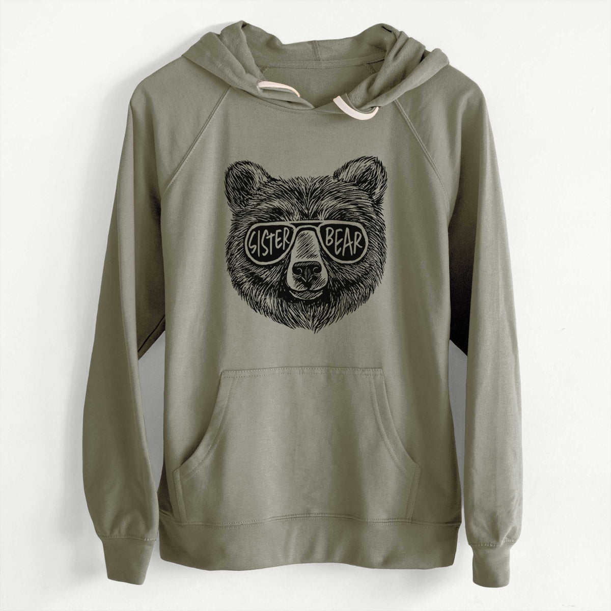 CLEARANCE - Sister Bear  - Unisex Slim Fit Loopback Terry Hoodie