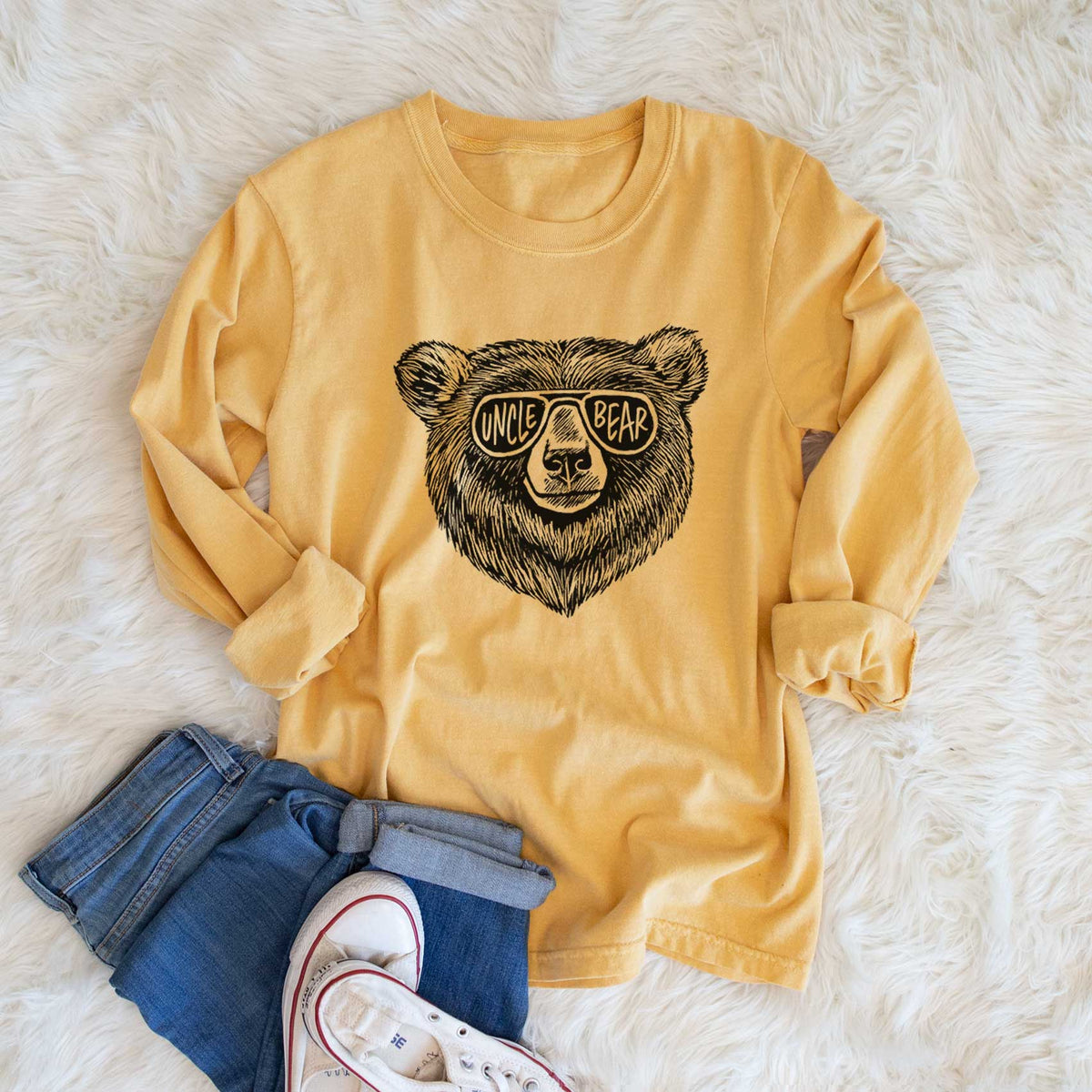 Uncle Bear - Men&#39;s Heavyweight 100% Cotton Long Sleeve