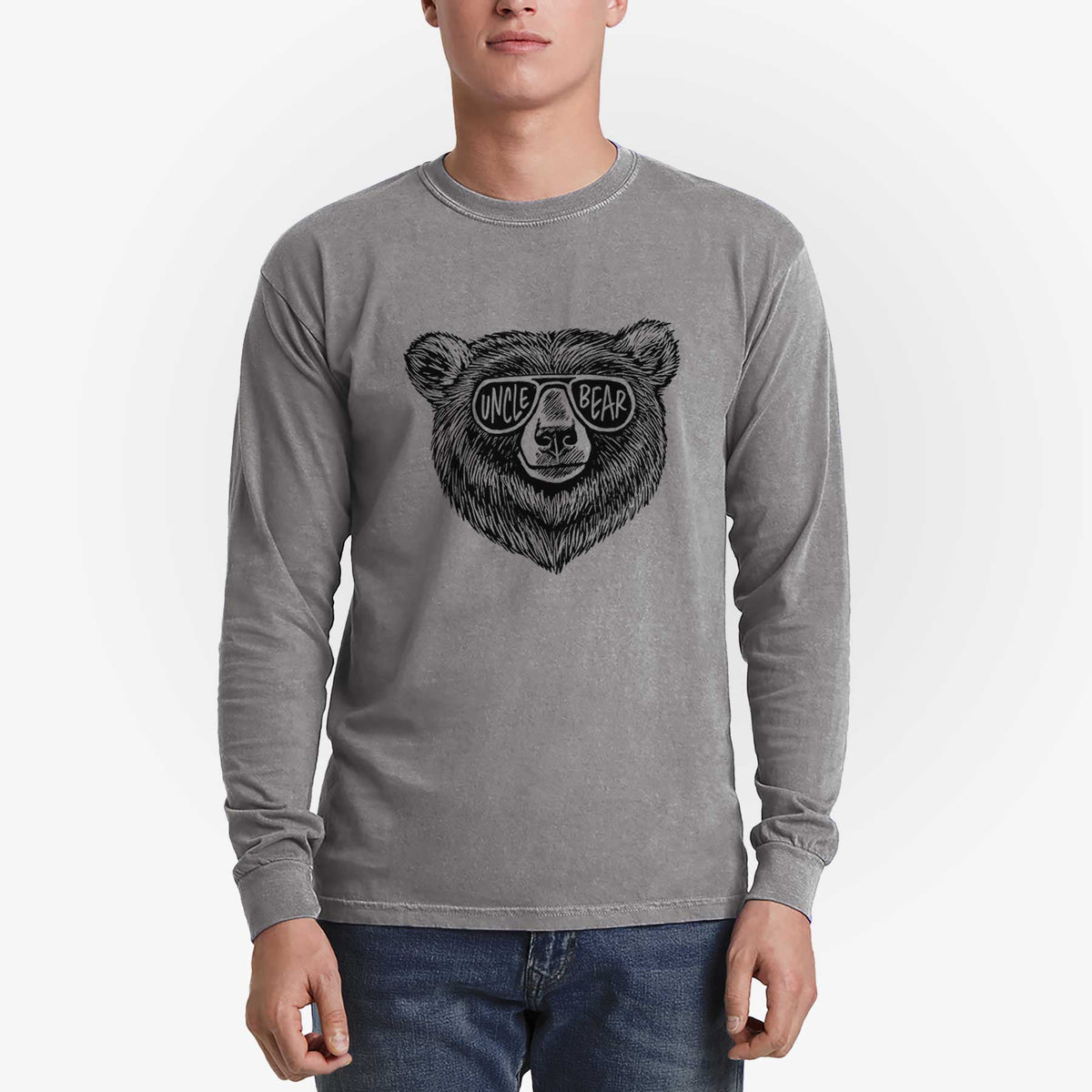 Uncle Bear - Men&#39;s Heavyweight 100% Cotton Long Sleeve