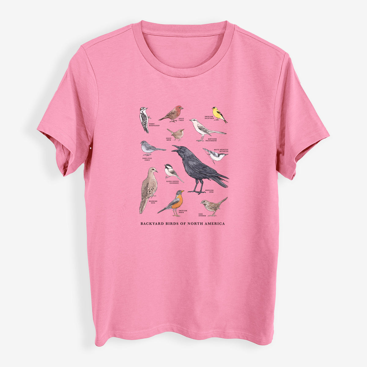 Common Backyard Birds of North America - Womens Everyday Maple Tee