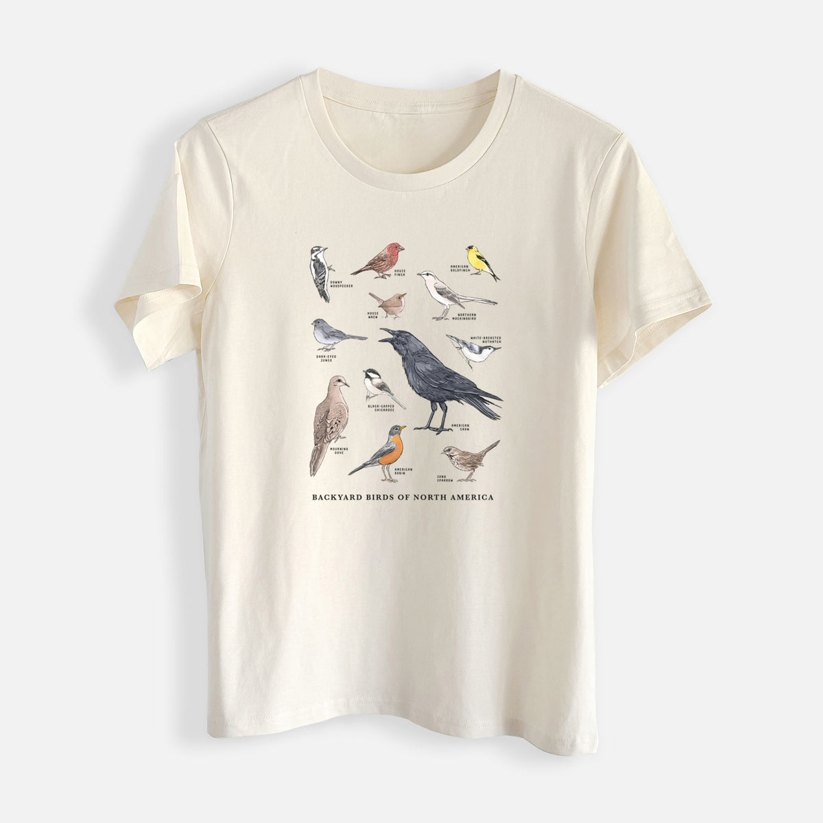 Common Backyard Birds of North America - Womens Everyday Maple Tee