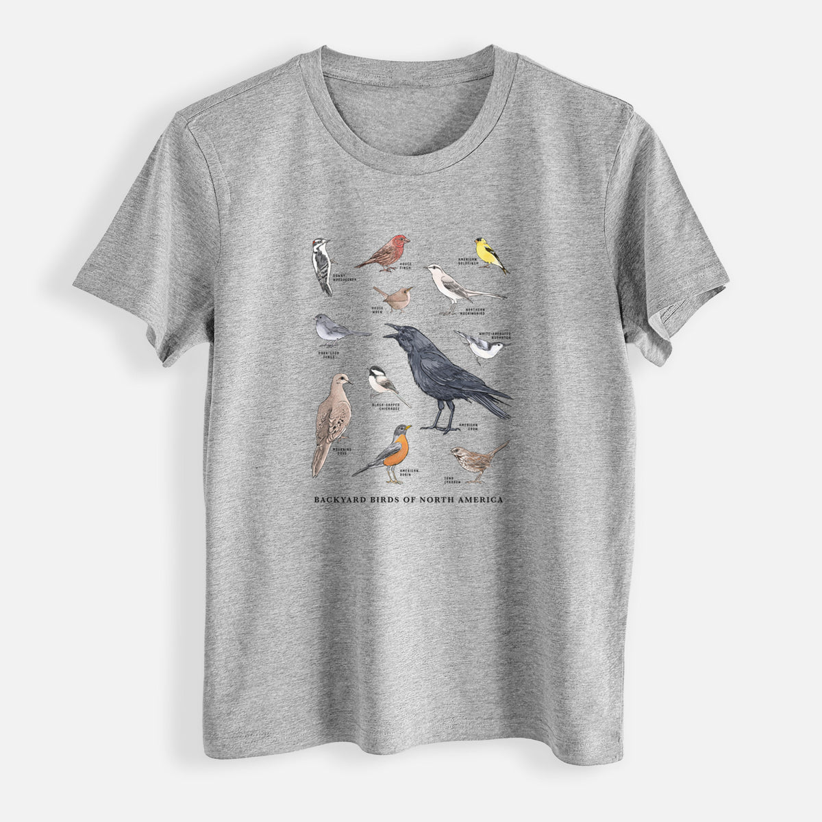 Common Backyard Birds of North America - Womens Everyday Maple Tee