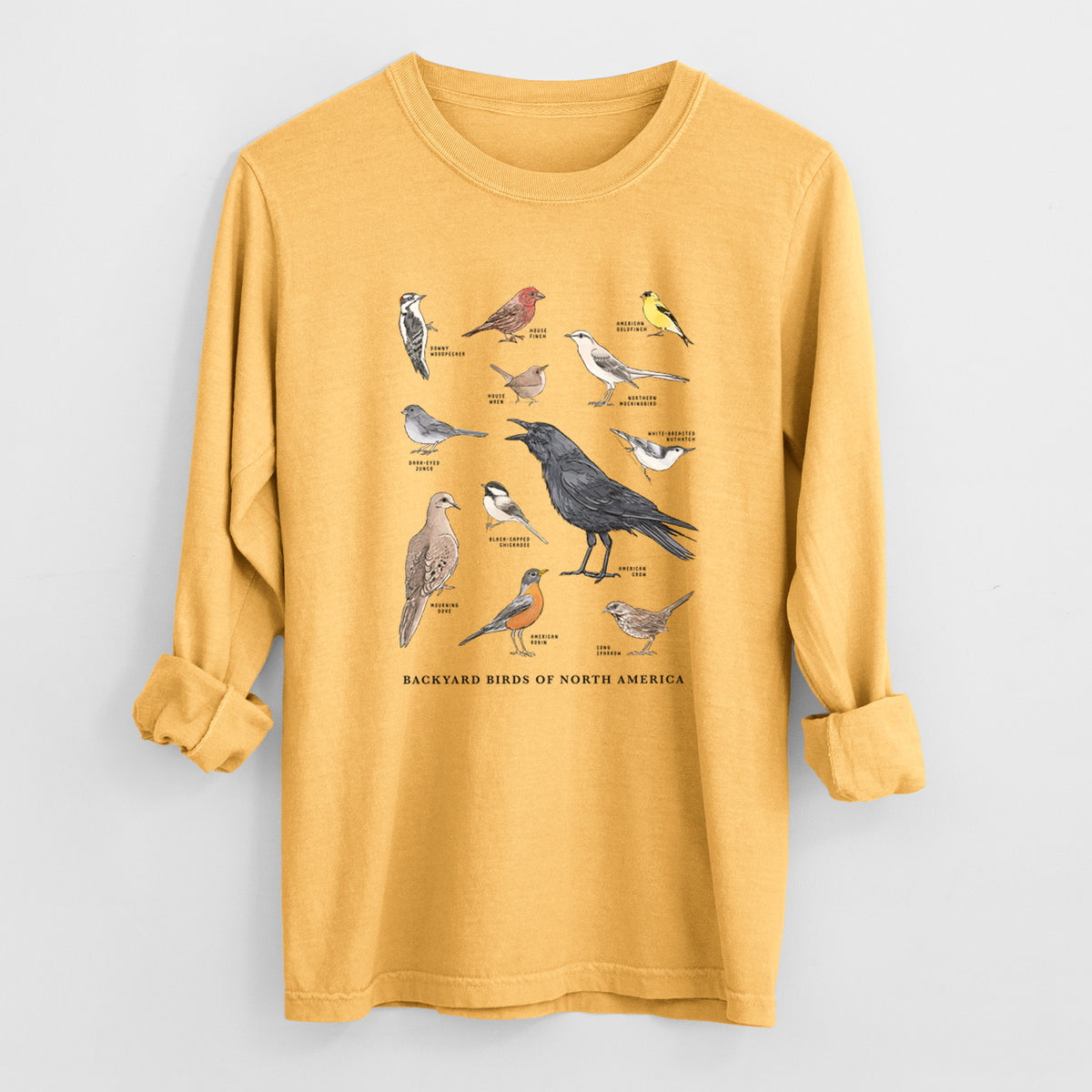 Common Backyard Birds of North America - Heavyweight 100% Cotton Long Sleeve