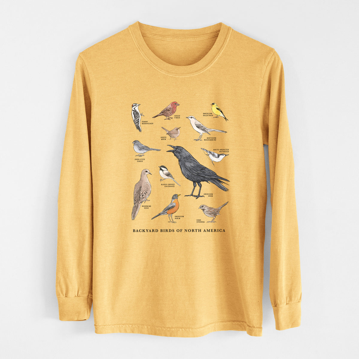 Common Backyard Birds of North America - Heavyweight 100% Cotton Long Sleeve