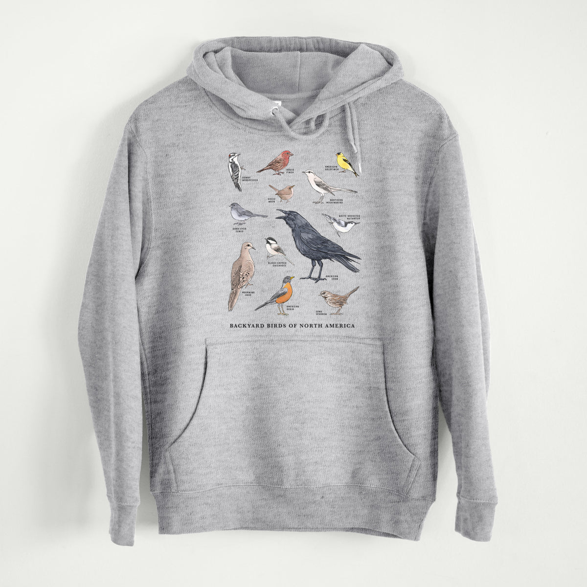 Common Backyard Birds of North America  - Mid-Weight Unisex Premium Blend Hoodie