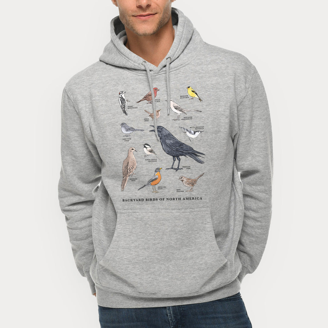 Common Backyard Birds of North America  - Mid-Weight Unisex Premium Blend Hoodie