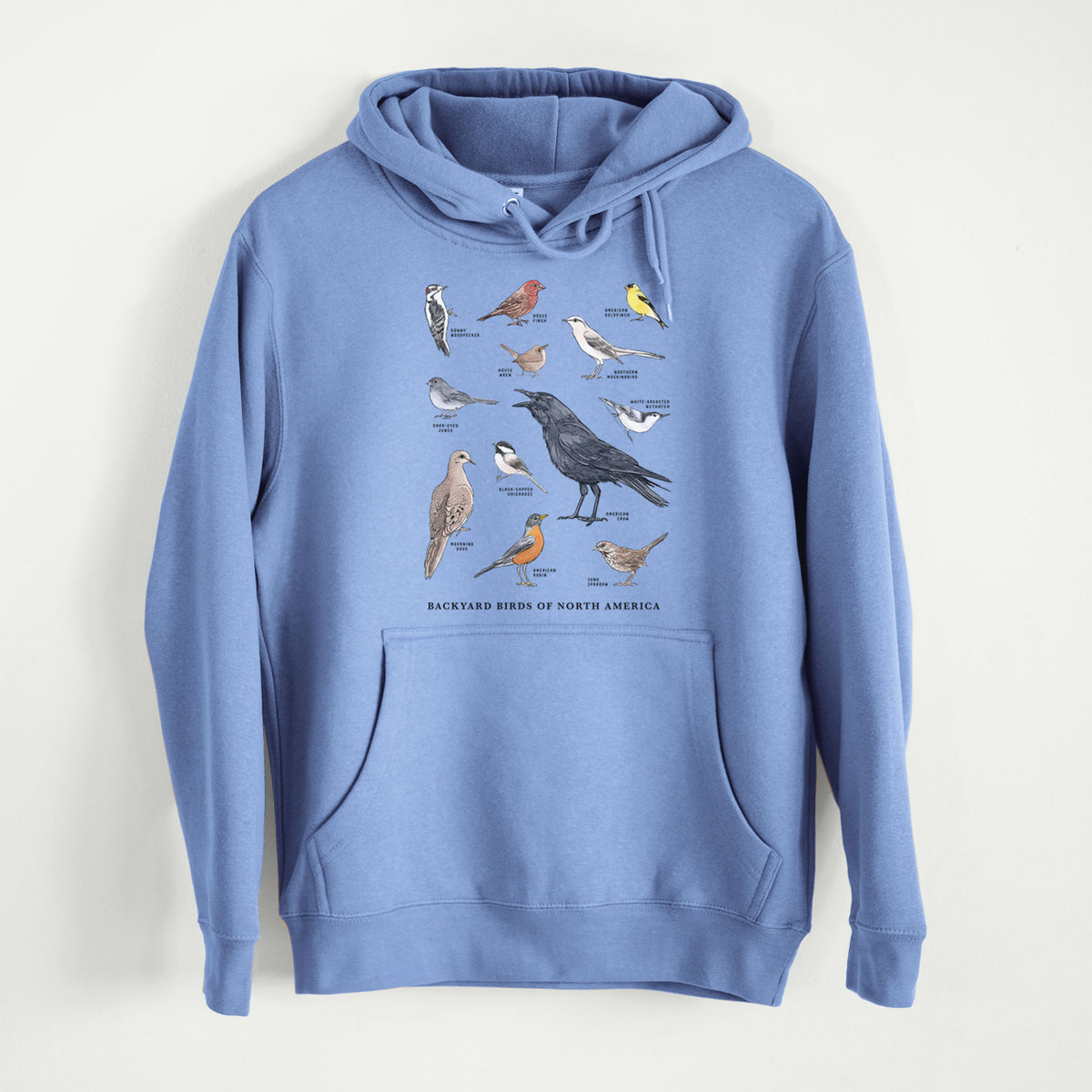 Common Backyard Birds of North America  - Mid-Weight Unisex Premium Blend Hoodie