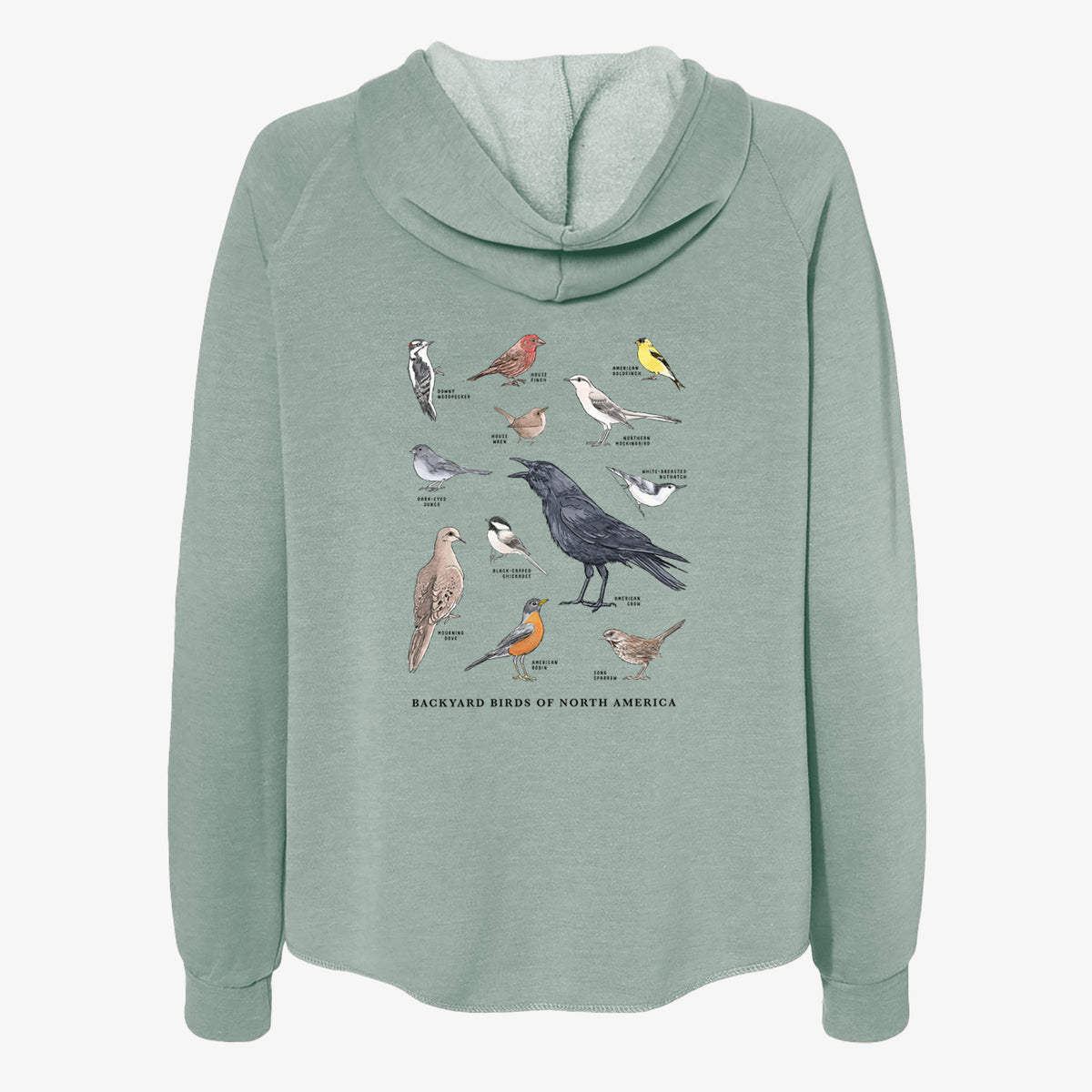 Common Backyard Birds of North America - Women's Cali Wave Zip-Up Sweatshirt