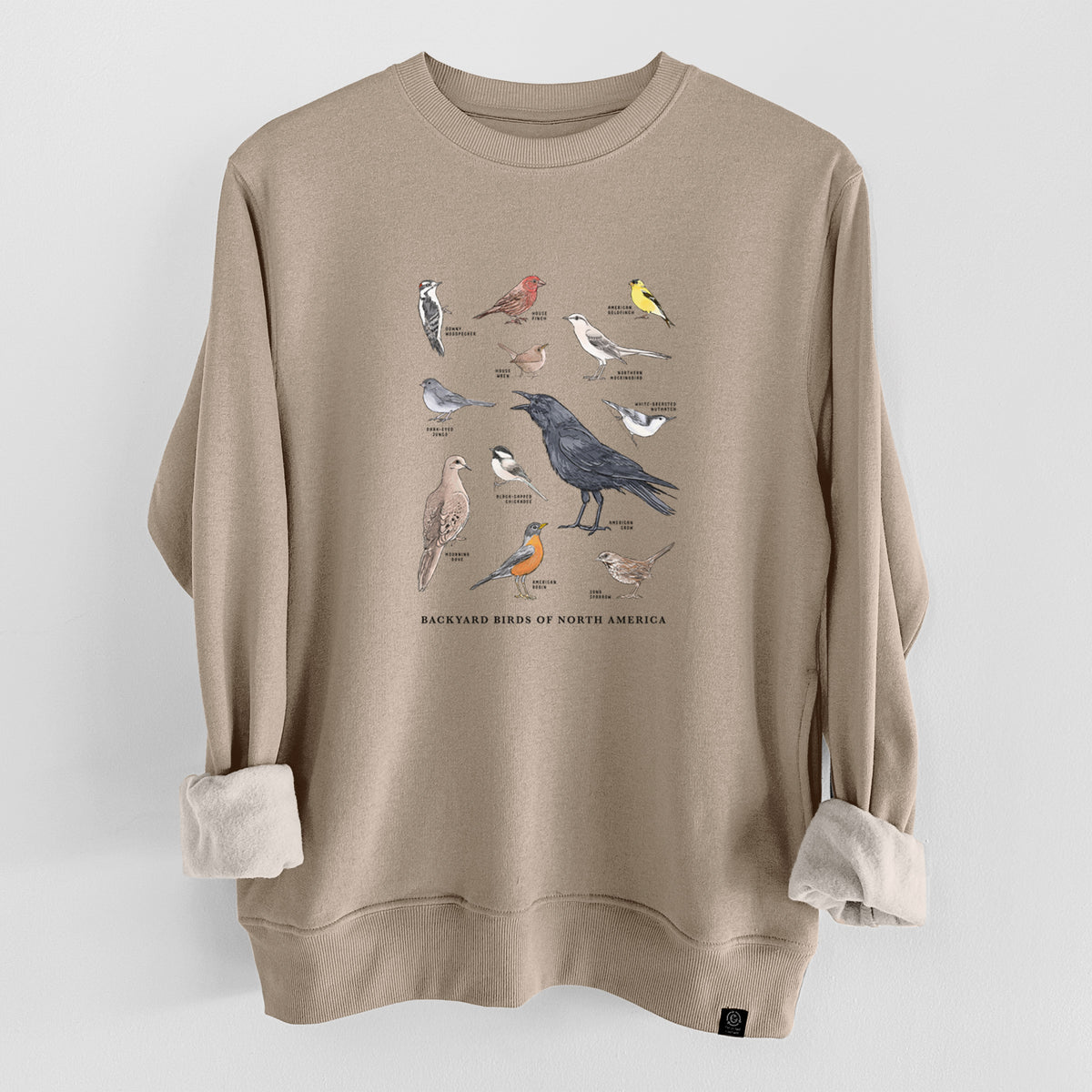 Common Backyard Birds of North America  - Unisex Reclaimed Crewneck Sweatshirt