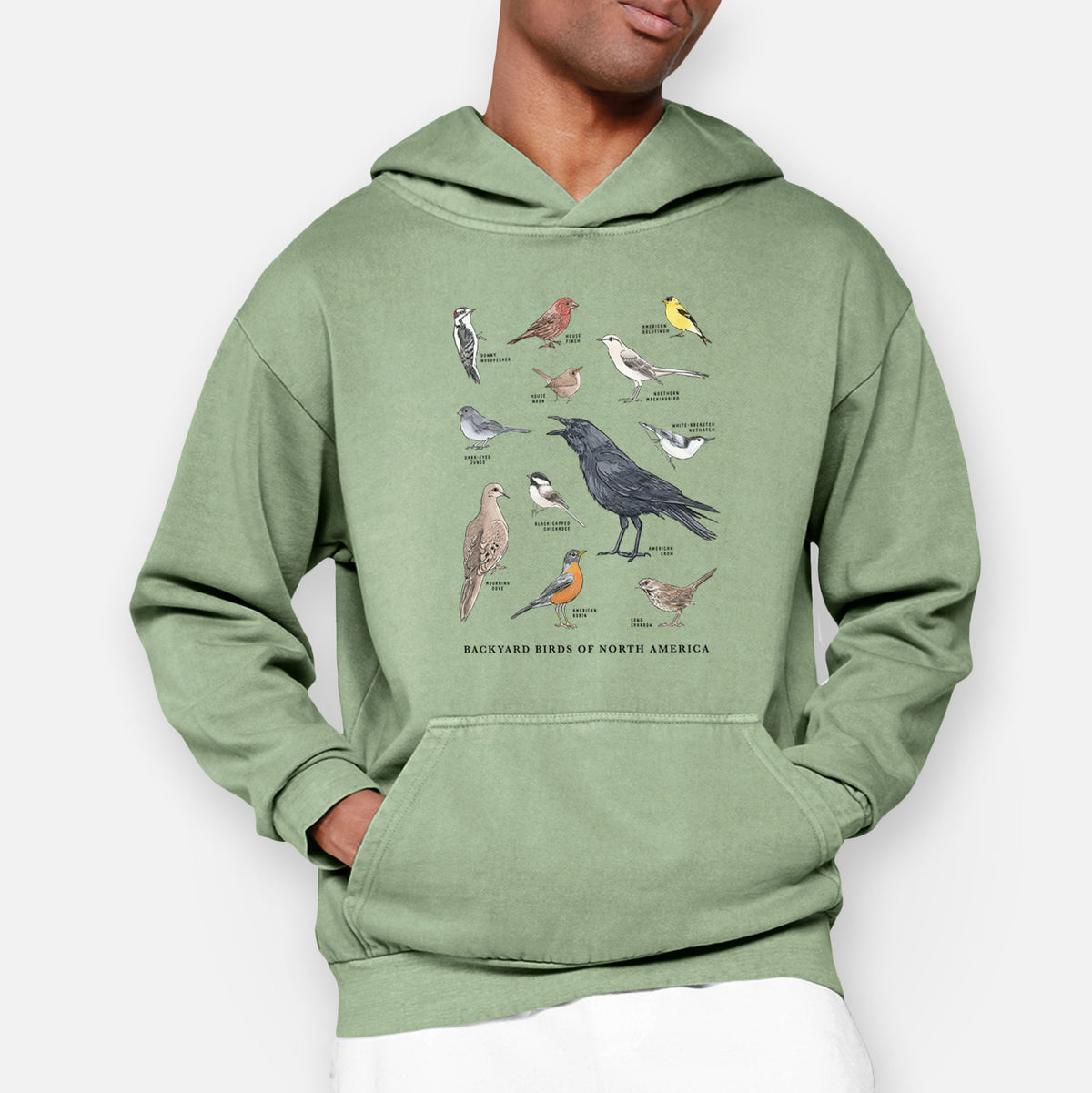 Common Backyard Birds of North America  - Urban Heavyweight Hoodie