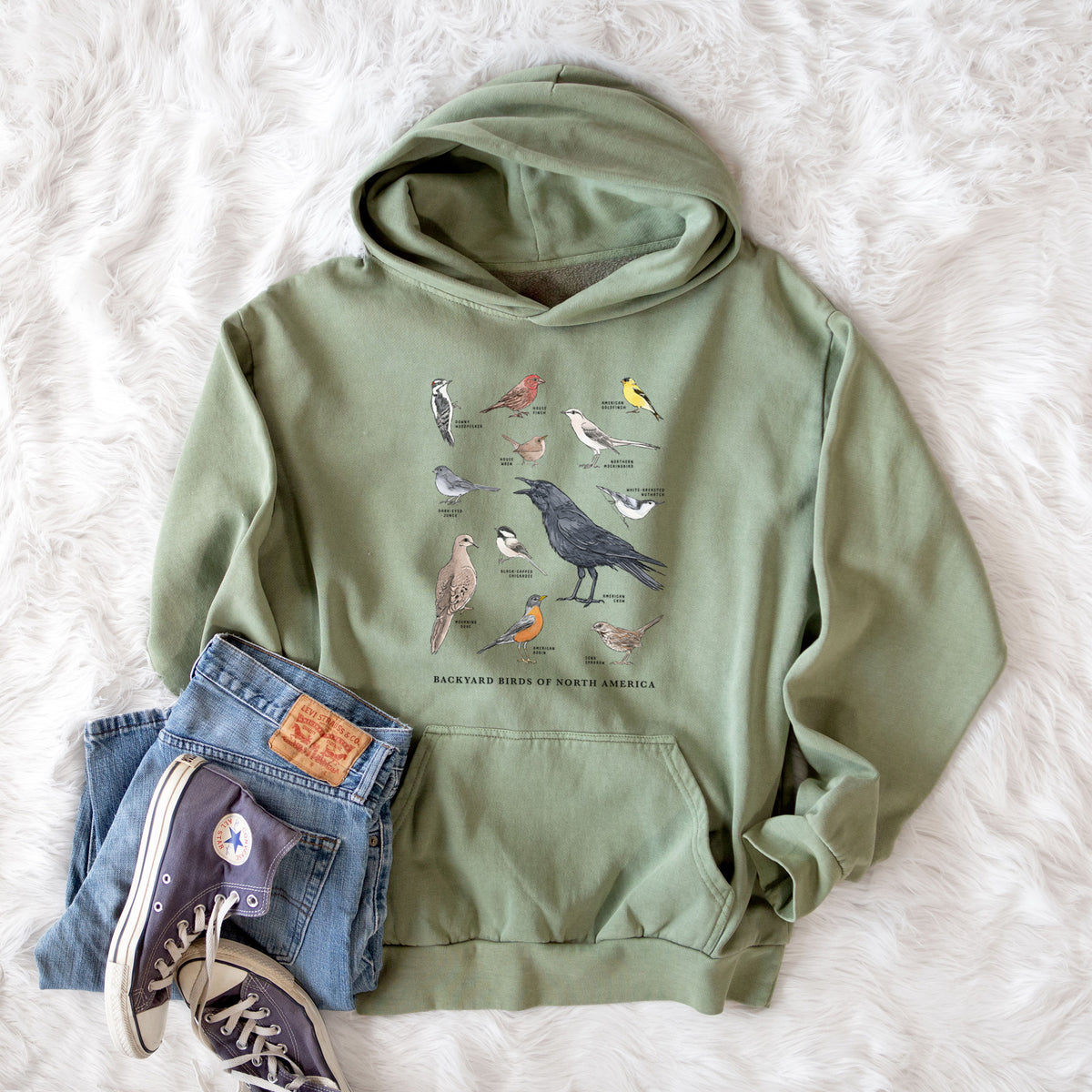 Common Backyard Birds of North America  - Urban Heavyweight Hoodie