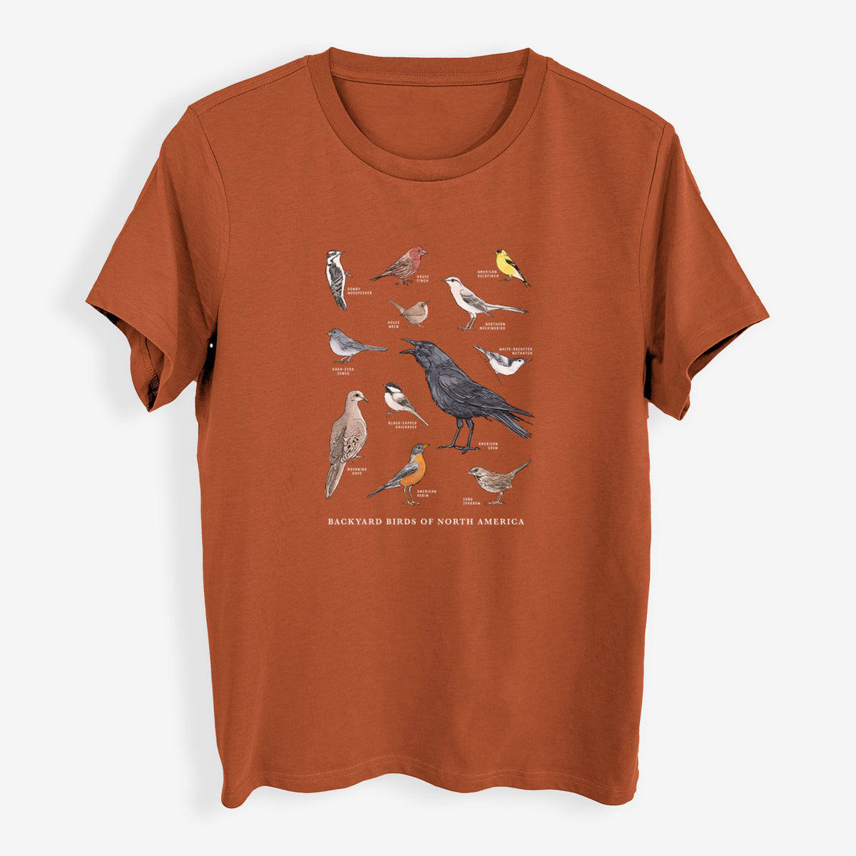 Common Backyard Birds of North America - Womens Everyday Maple Tee