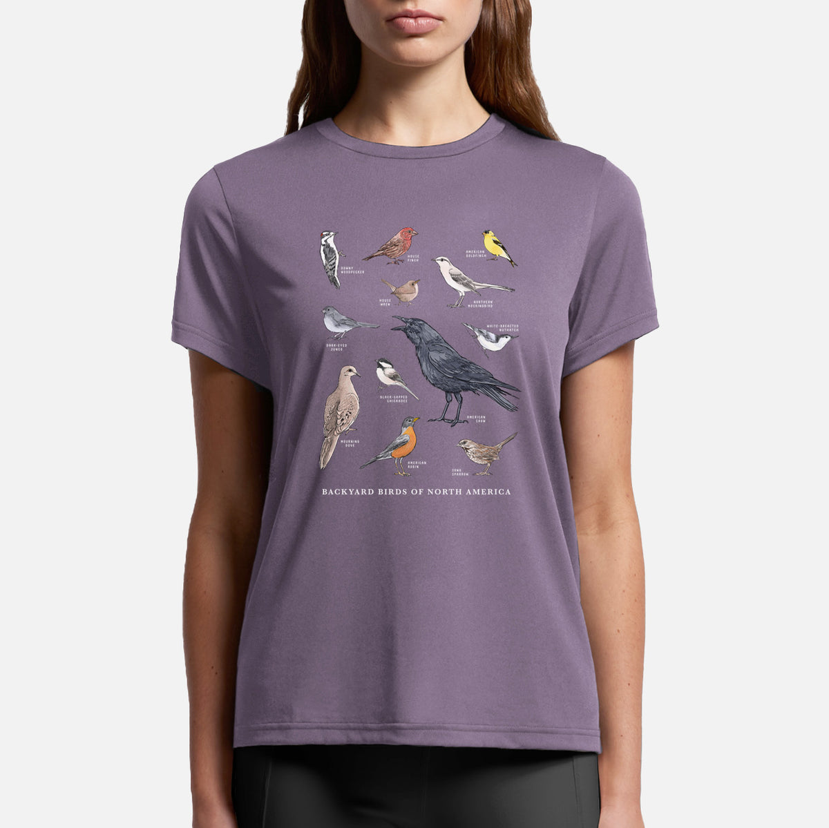 Common Backyard Birds of North America - Womens Everyday Maple Tee