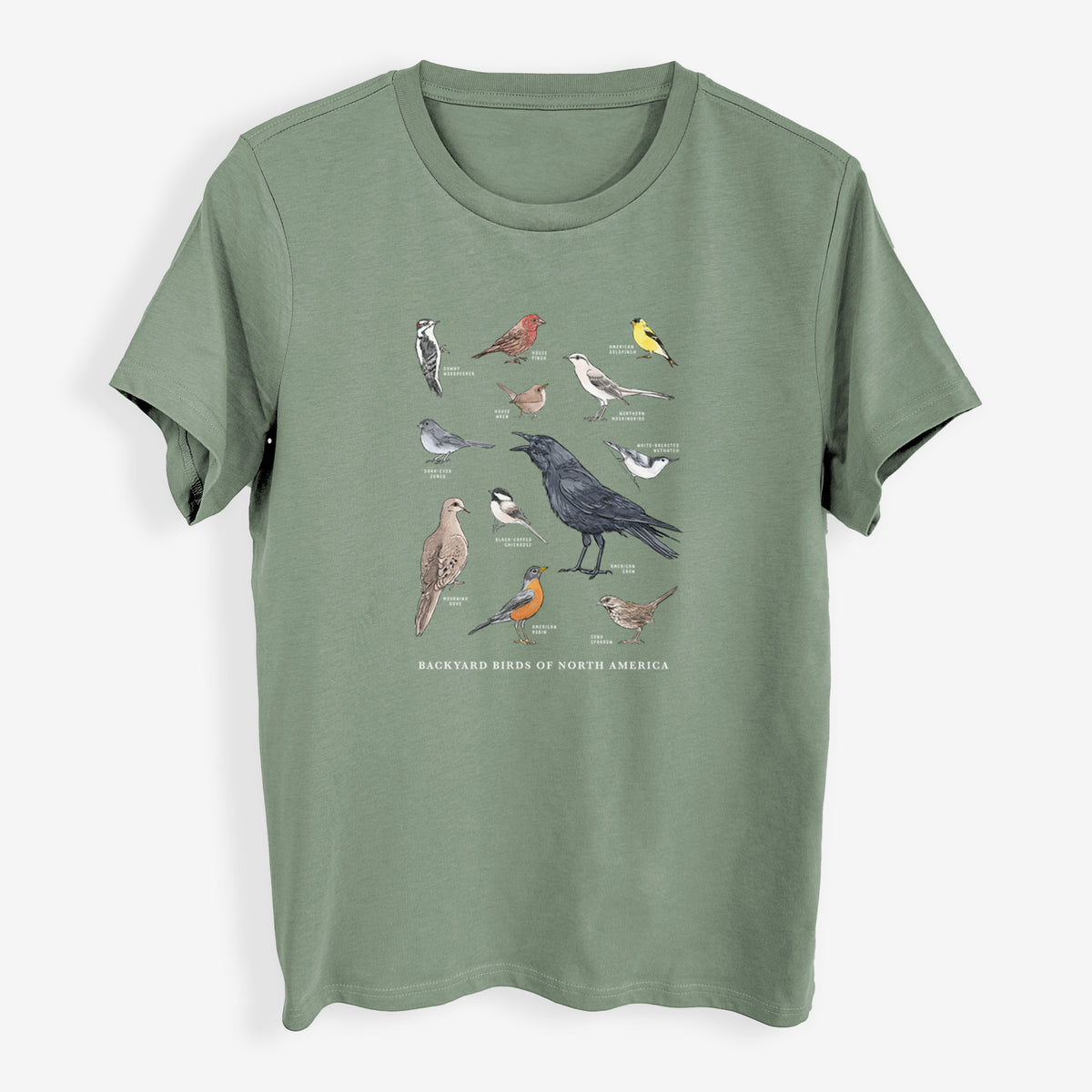 Common Backyard Birds of North America - Womens Everyday Maple Tee