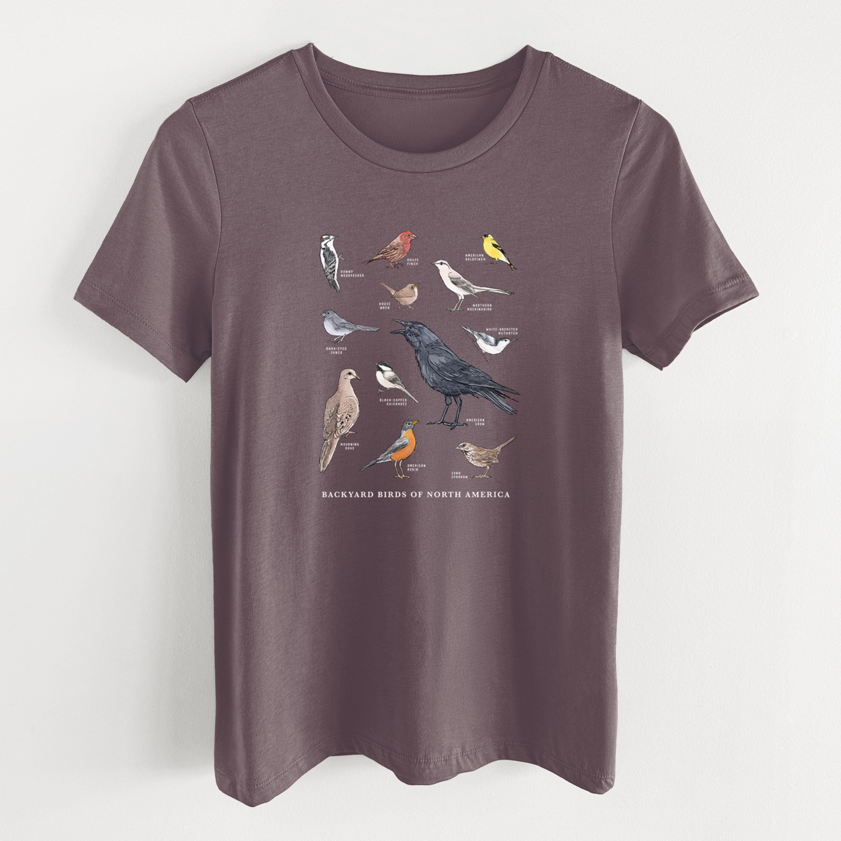 Common Backyard Birds of North America - Women's Lightweight Relaxed Fit 100% Cotton Crewneck