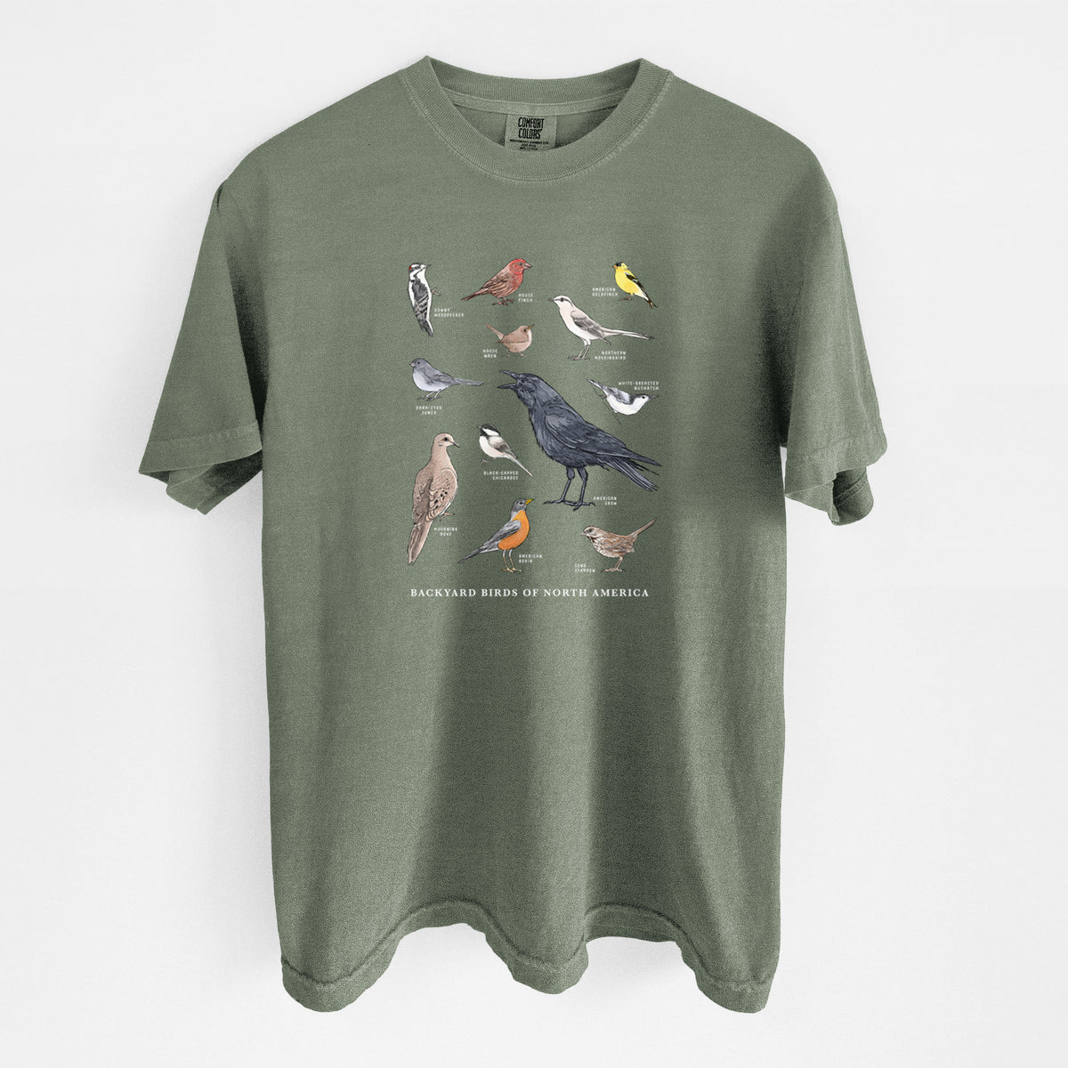 Common Backyard Birds of North America - Unisex Comfort Colors Garment-Dyed Heavyweight T-shirt