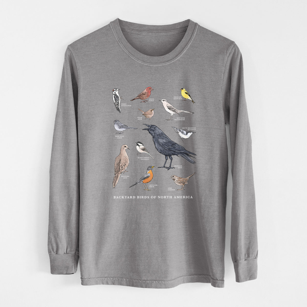 Common Backyard Birds of North America - Heavyweight 100% Cotton Long Sleeve