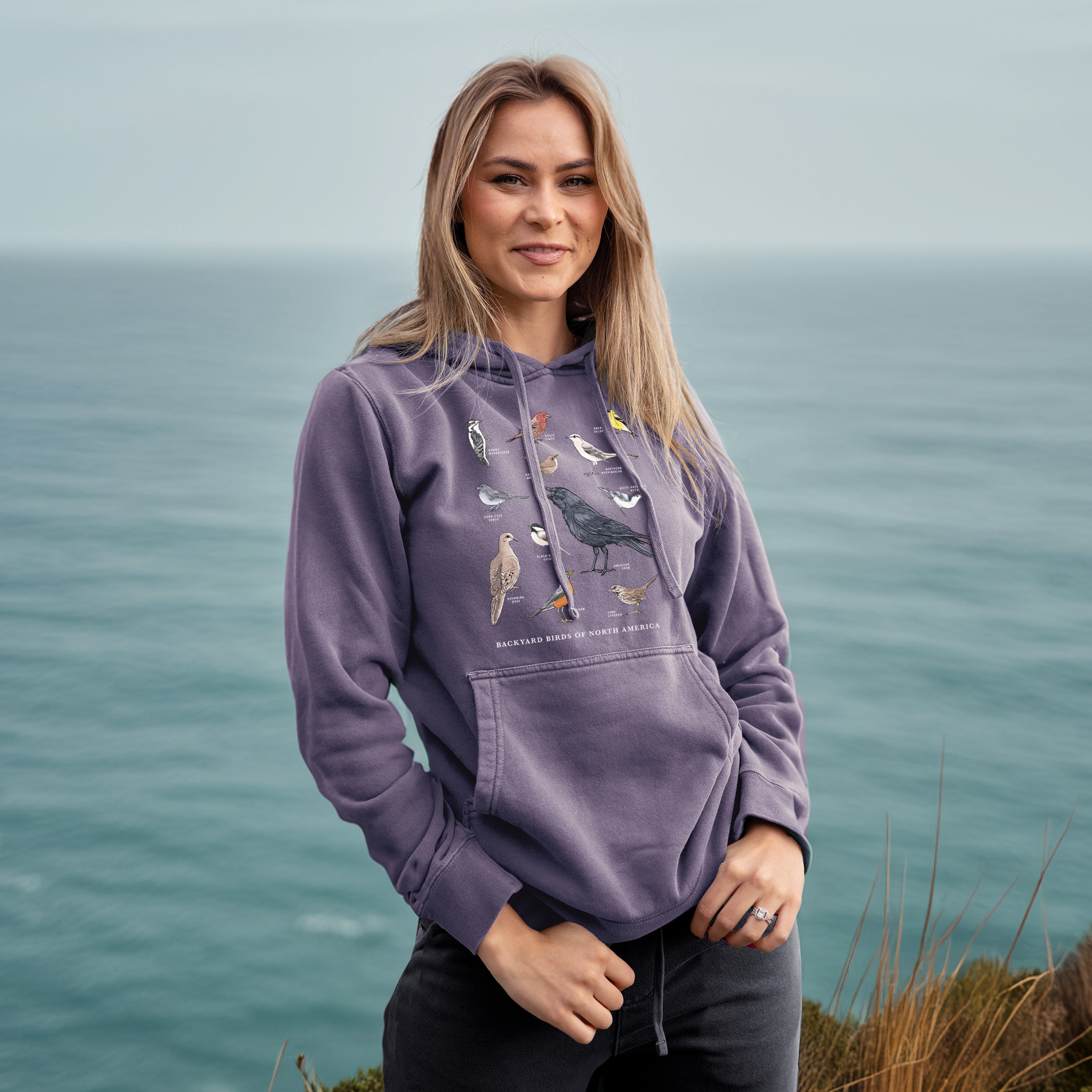 Common Backyard Birds of North America - Unisex Pigment Dyed Hoodie