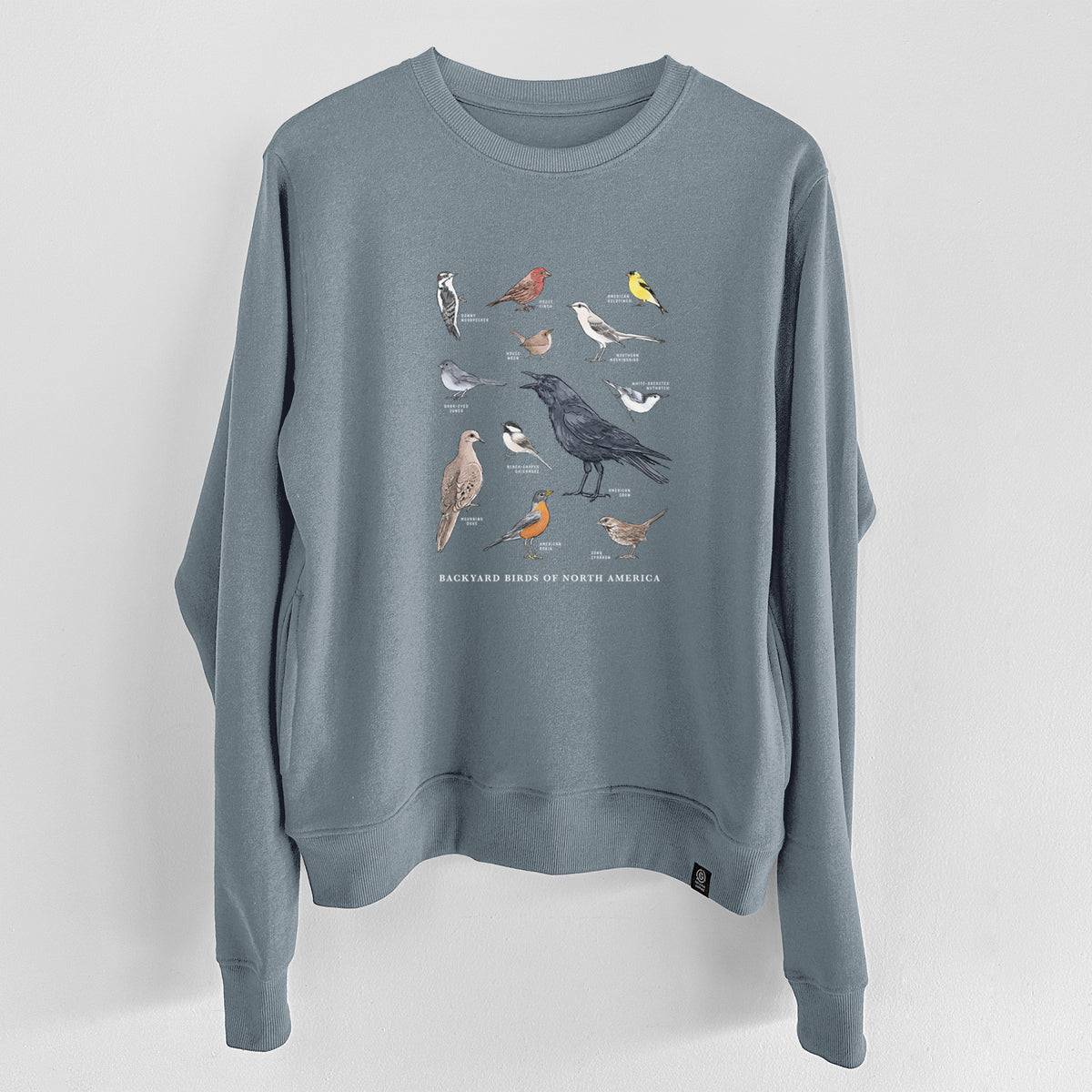 Common Backyard Birds of North America  - Unisex Reclaimed Crewneck Sweatshirt