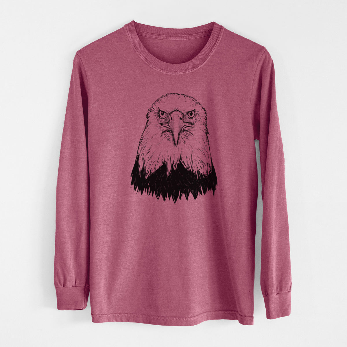 Haliaeetus Leucocephalus - American Bald Eagle - Men&#39;s Heavyweight 100% Cotton Long Sleeve