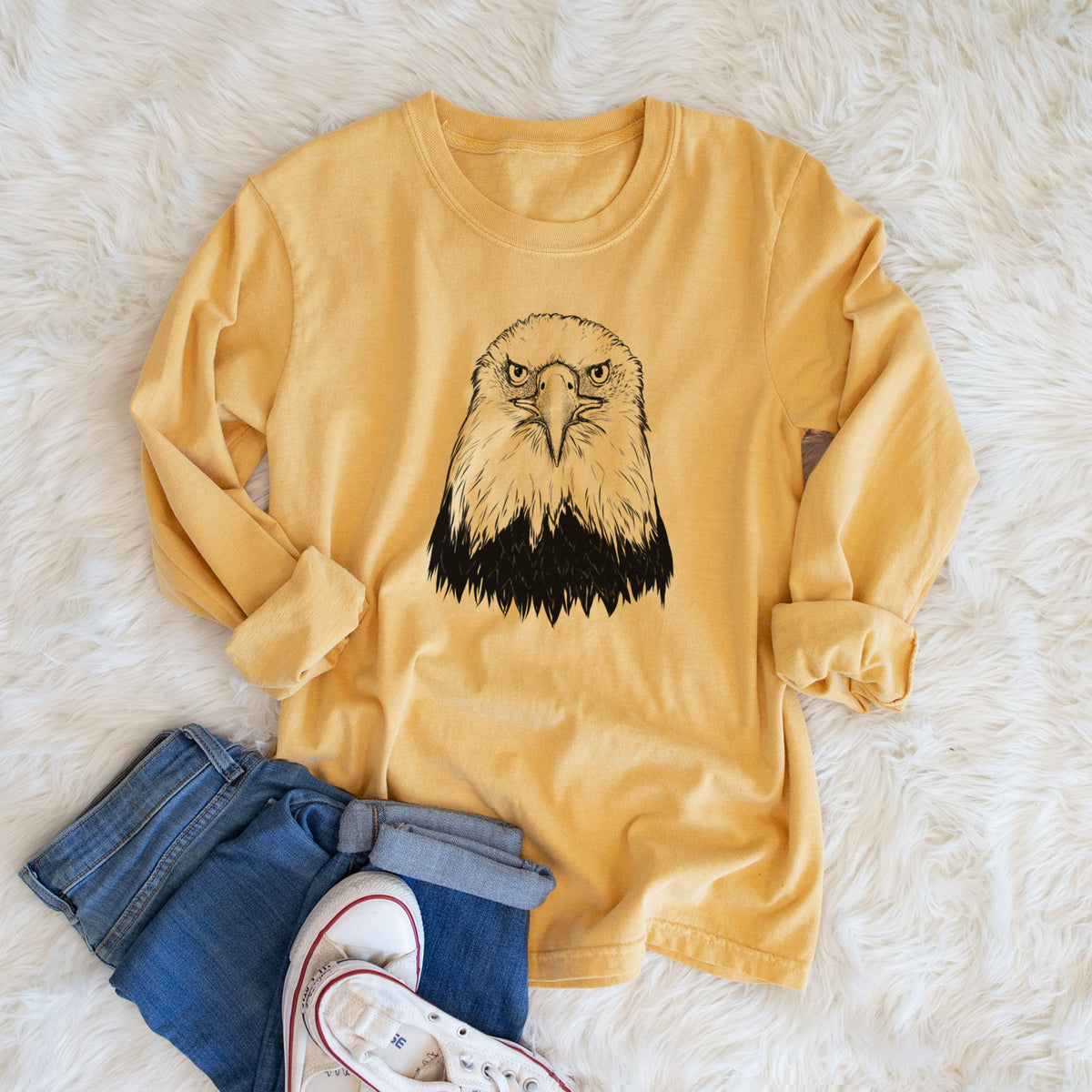 Haliaeetus Leucocephalus - American Bald Eagle - Unisex Comfort Colors 100% Cotton Long Sleeve