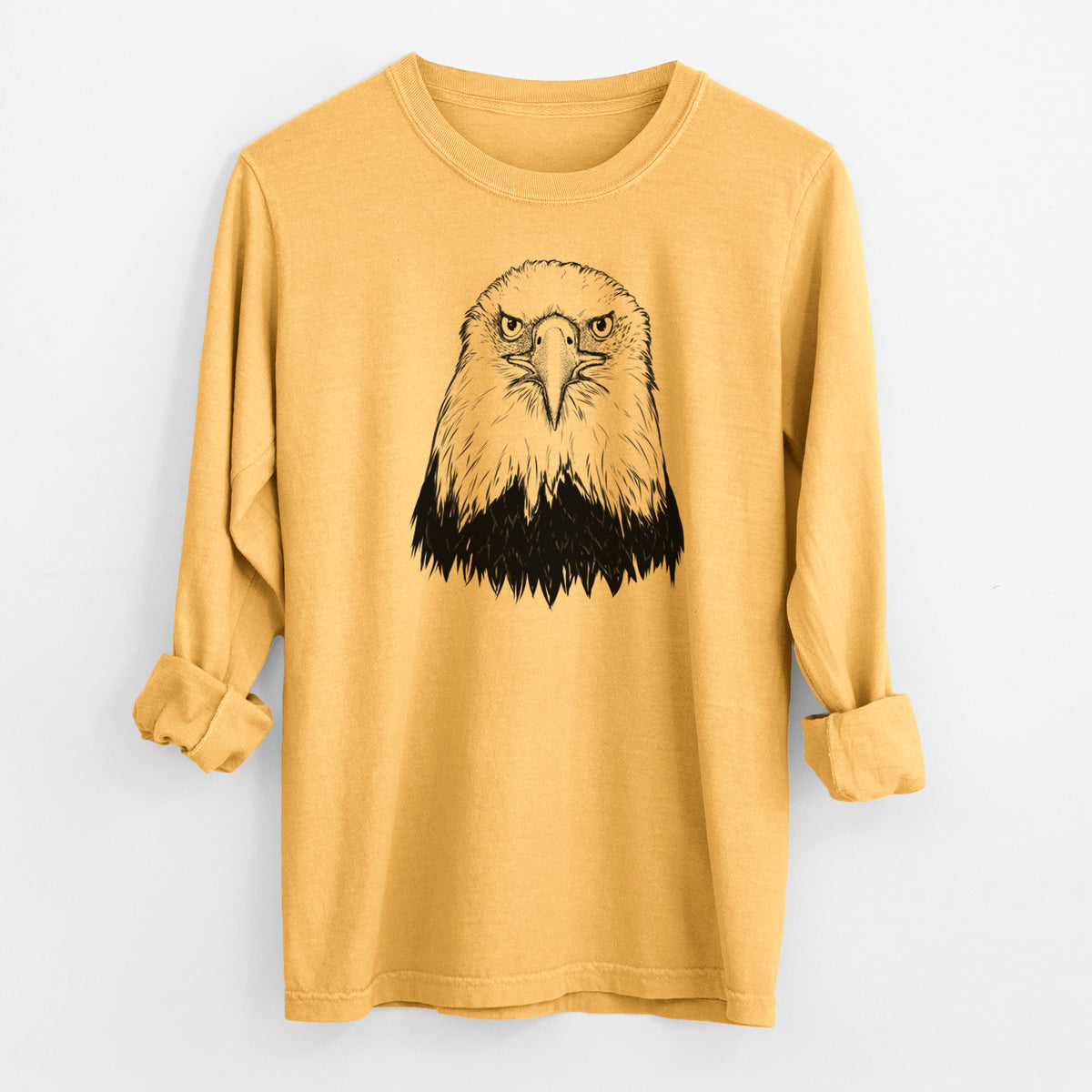 Haliaeetus Leucocephalus - American Bald Eagle - Men&#39;s Heavyweight 100% Cotton Long Sleeve