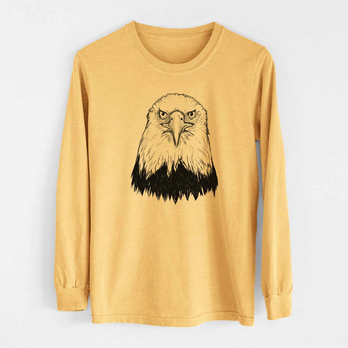 Haliaeetus Leucocephalus - American Bald Eagle - Men&#39;s Heavyweight 100% Cotton Long Sleeve