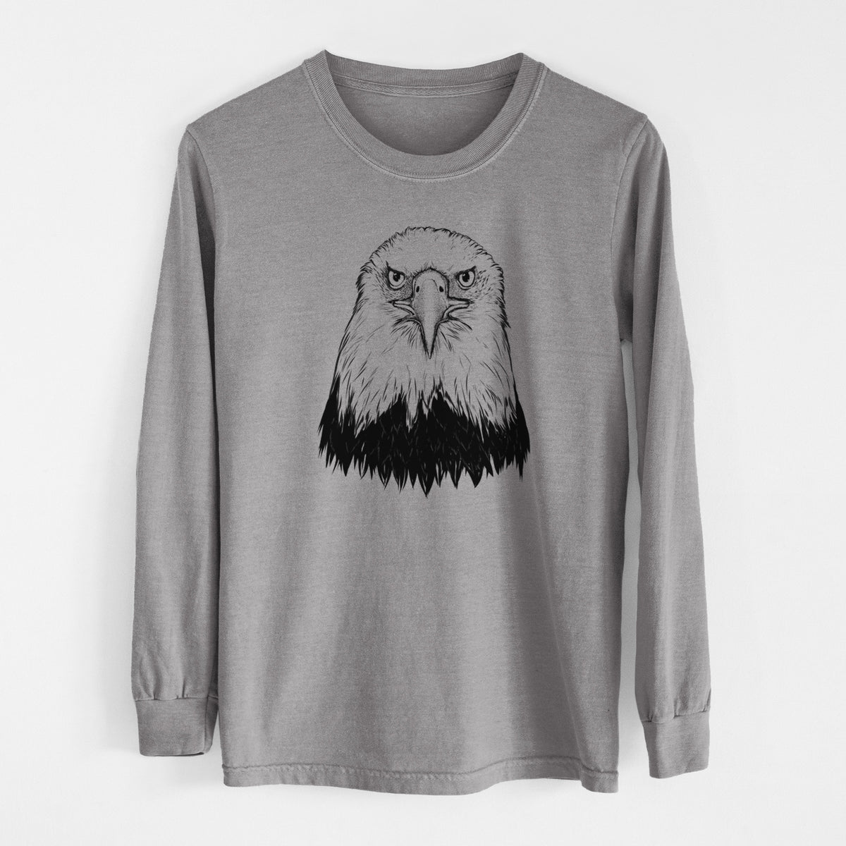 Haliaeetus Leucocephalus - American Bald Eagle - Men&#39;s Heavyweight 100% Cotton Long Sleeve