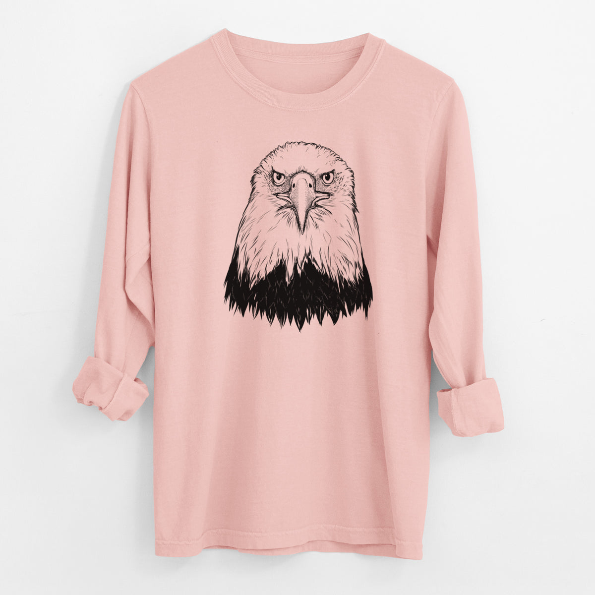 Haliaeetus Leucocephalus - American Bald Eagle - Men&#39;s Heavyweight 100% Cotton Long Sleeve