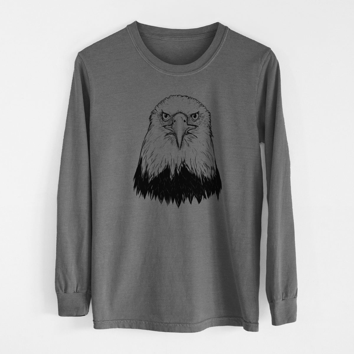 Haliaeetus Leucocephalus - American Bald Eagle - Men&#39;s Heavyweight 100% Cotton Long Sleeve