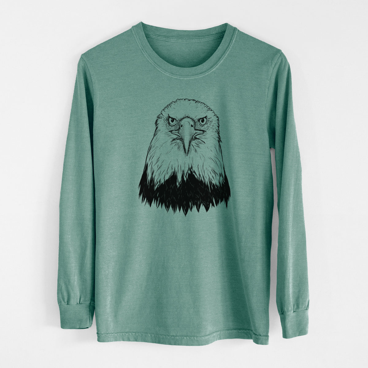 Haliaeetus Leucocephalus - American Bald Eagle - Men&#39;s Heavyweight 100% Cotton Long Sleeve