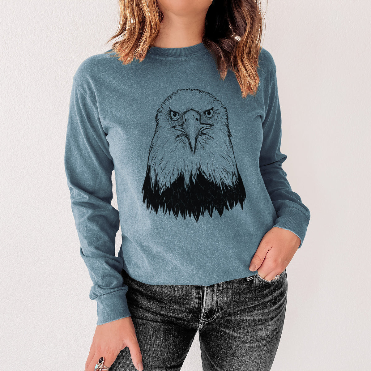 Haliaeetus Leucocephalus - American Bald Eagle - Unisex Comfort Colors 100% Cotton Long Sleeve