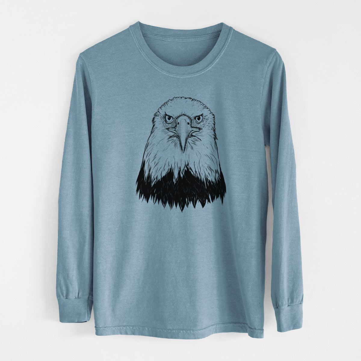 Haliaeetus Leucocephalus - American Bald Eagle - Men&#39;s Heavyweight 100% Cotton Long Sleeve