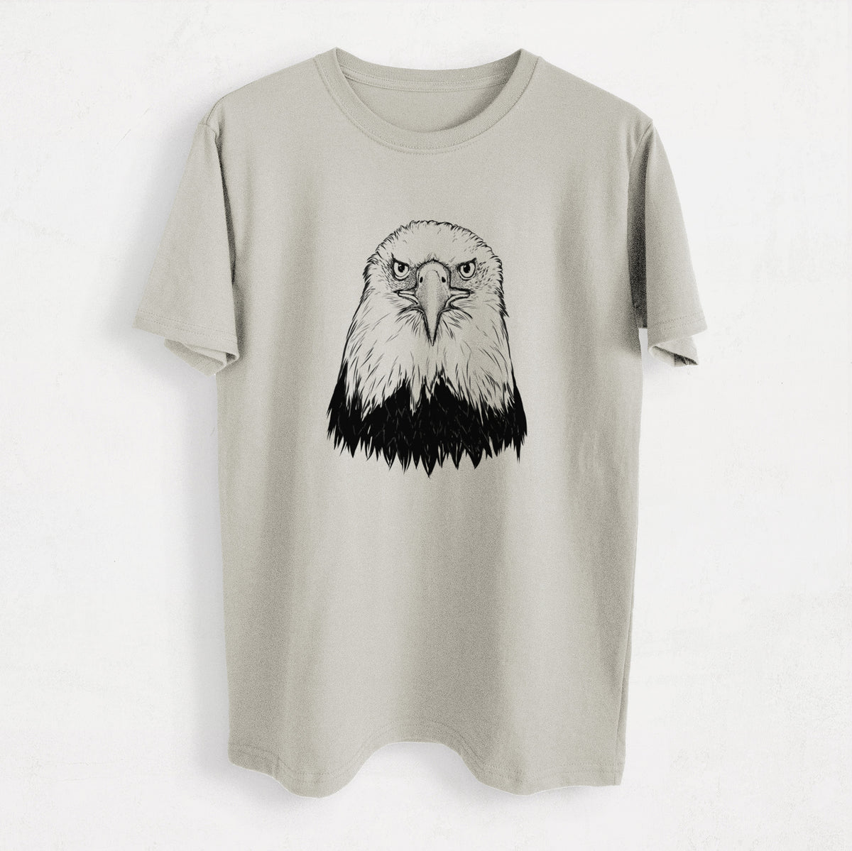 Haliaeetus Leucocephalus - American Bald Eagle - Heavyweight Men&#39;s 100% Organic Cotton Tee