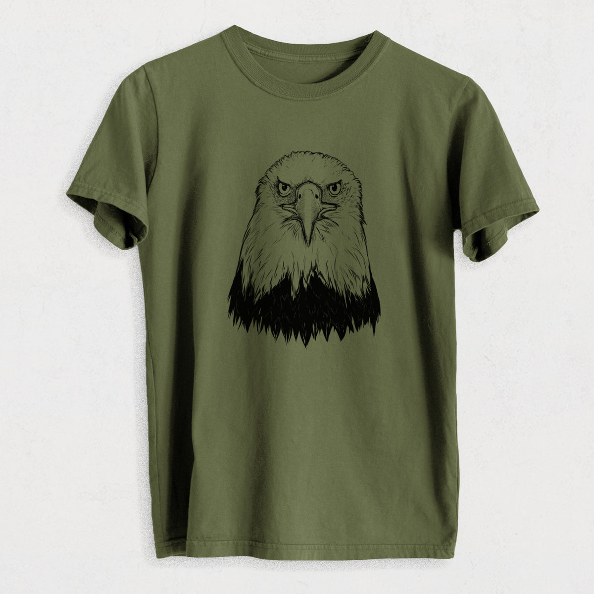 Haliaeetus Leucocephalus - American Bald Eagle - Heavyweight Men&#39;s 100% Organic Cotton Tee