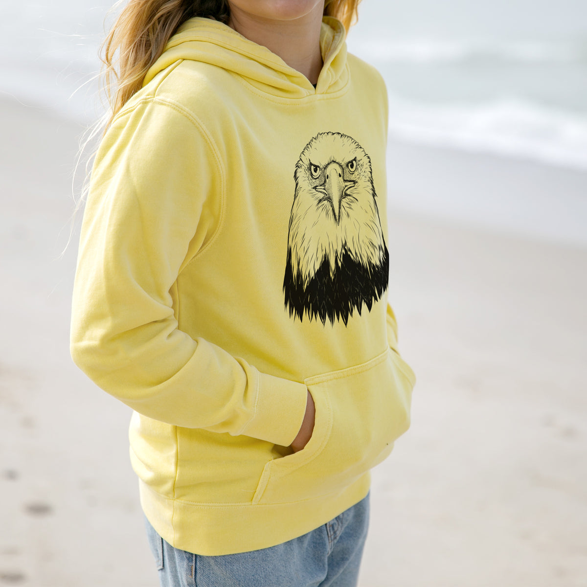 Haliaeetus Leucocephalus - American Bald Eagle - Youth Pigment Dyed Hoodie