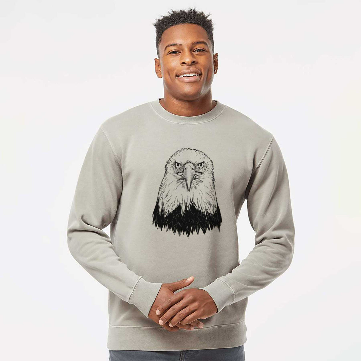 Haliaeetus Leucocephalus - American Bald Eagle - Unisex Pigment Dyed Crew Sweatshirt