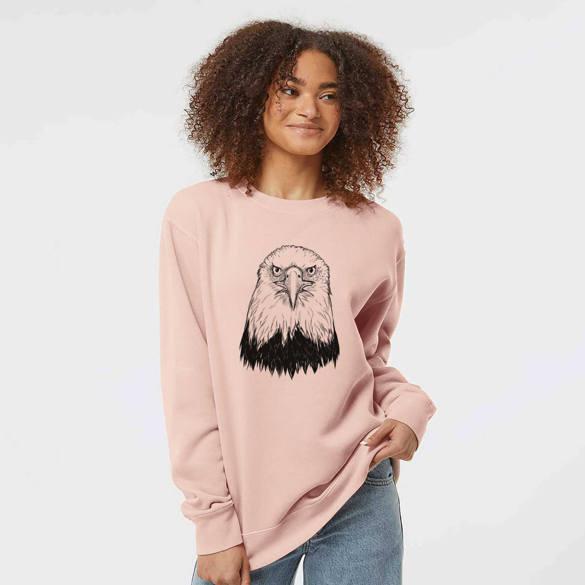 Haliaeetus Leucocephalus - American Bald Eagle - Unisex Pigment Dyed Crew Sweatshirt