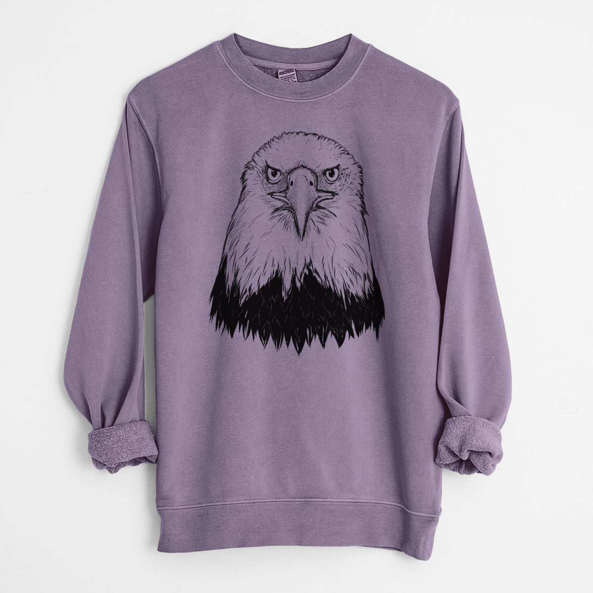 Haliaeetus Leucocephalus - American Bald Eagle - Unisex Pigment Dyed Crew Sweatshirt