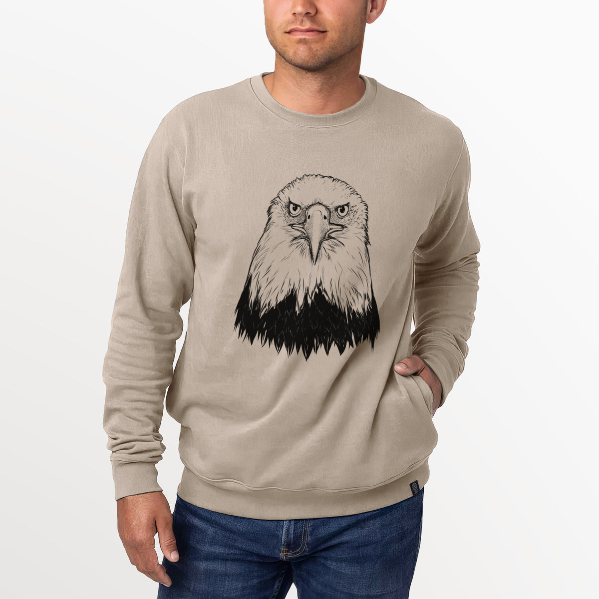 Haliaeetus Leucocephalus - American Bald Eagle  - Unisex Reclaimed Crewneck Sweatshirt