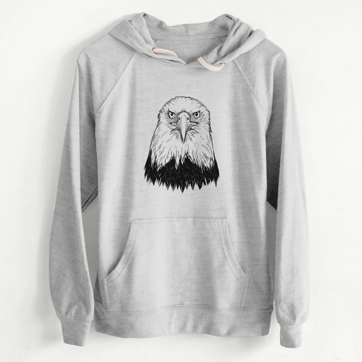 CLEARANCE - Haliaeetus Leucocephalus - American Bald Eagle  - Unisex Slim Fit Loopback Terry Hoodie