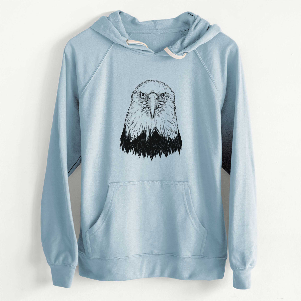 CLEARANCE - Haliaeetus Leucocephalus - American Bald Eagle  - Unisex Slim Fit Loopback Terry Hoodie