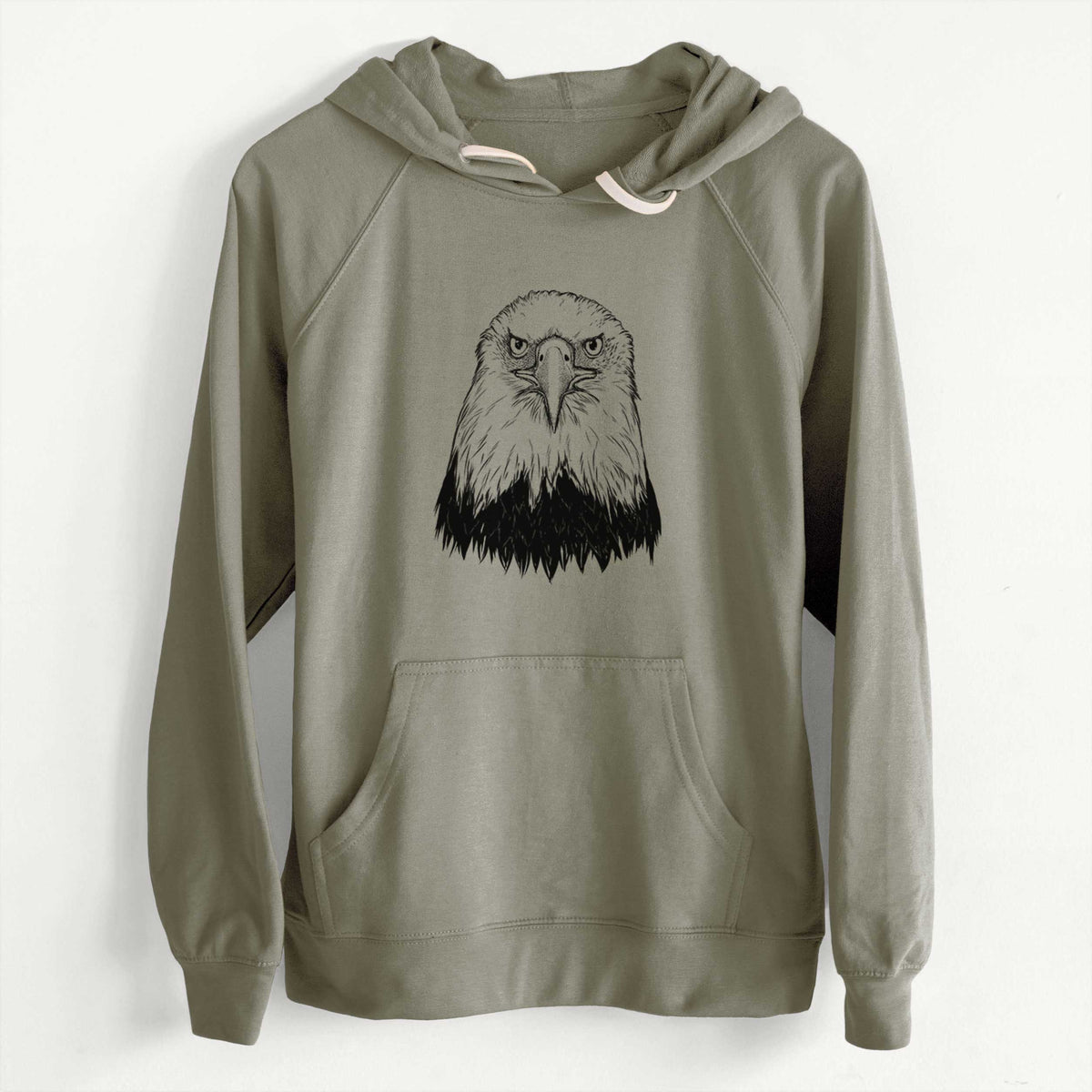 CLEARANCE - Haliaeetus Leucocephalus - American Bald Eagle  - Unisex Slim Fit Loopback Terry Hoodie