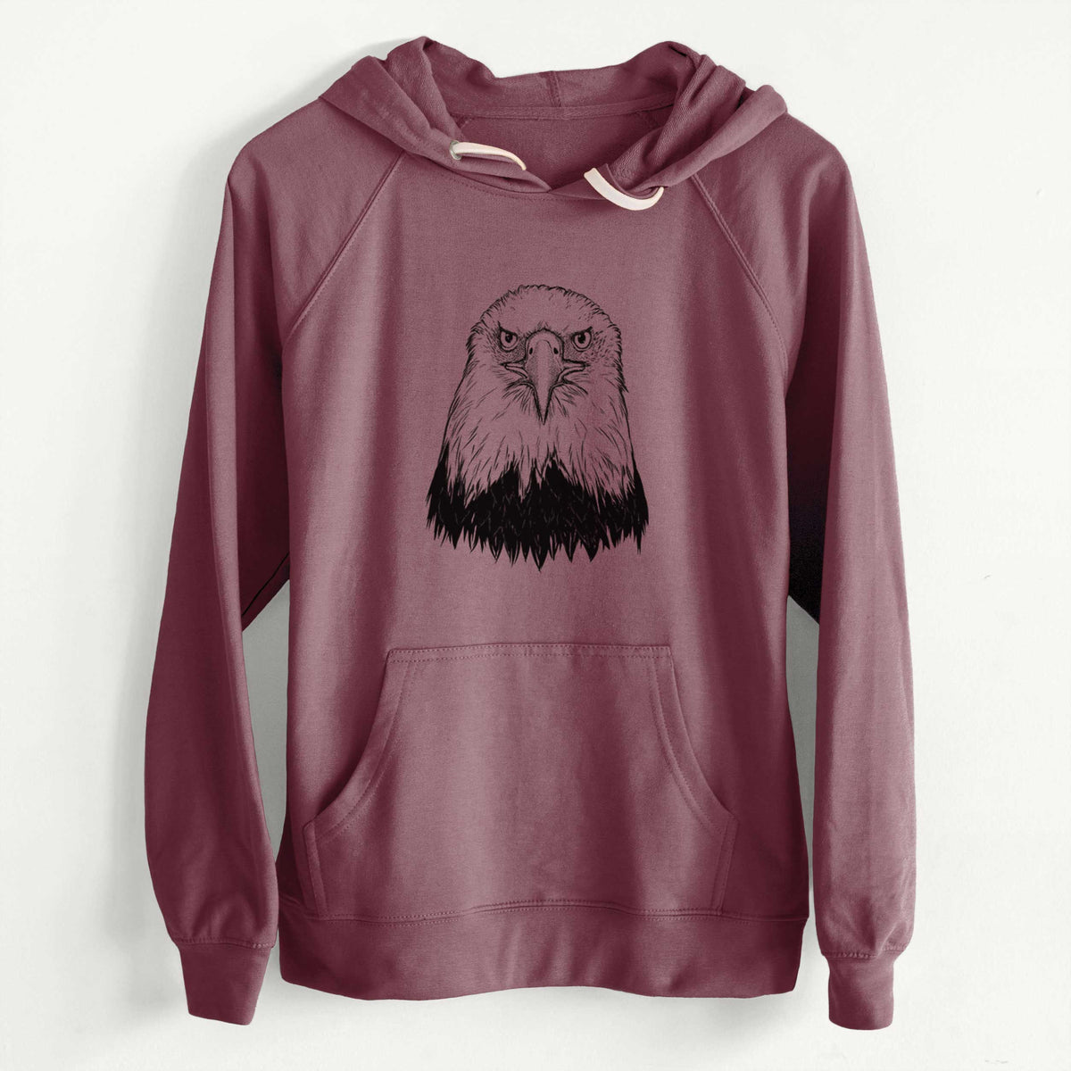 CLEARANCE - Haliaeetus Leucocephalus - American Bald Eagle  - Unisex Slim Fit Loopback Terry Hoodie