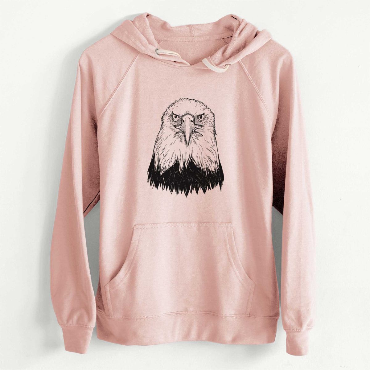 CLEARANCE - Haliaeetus Leucocephalus - American Bald Eagle  - Unisex Slim Fit Loopback Terry Hoodie