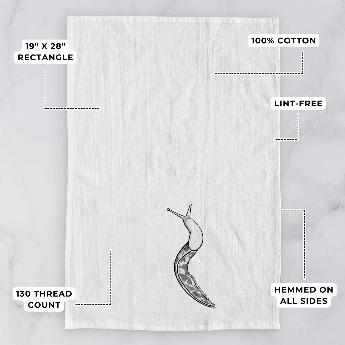 Pacific Banana Slug - Ariolimax columbianus Tea Towel