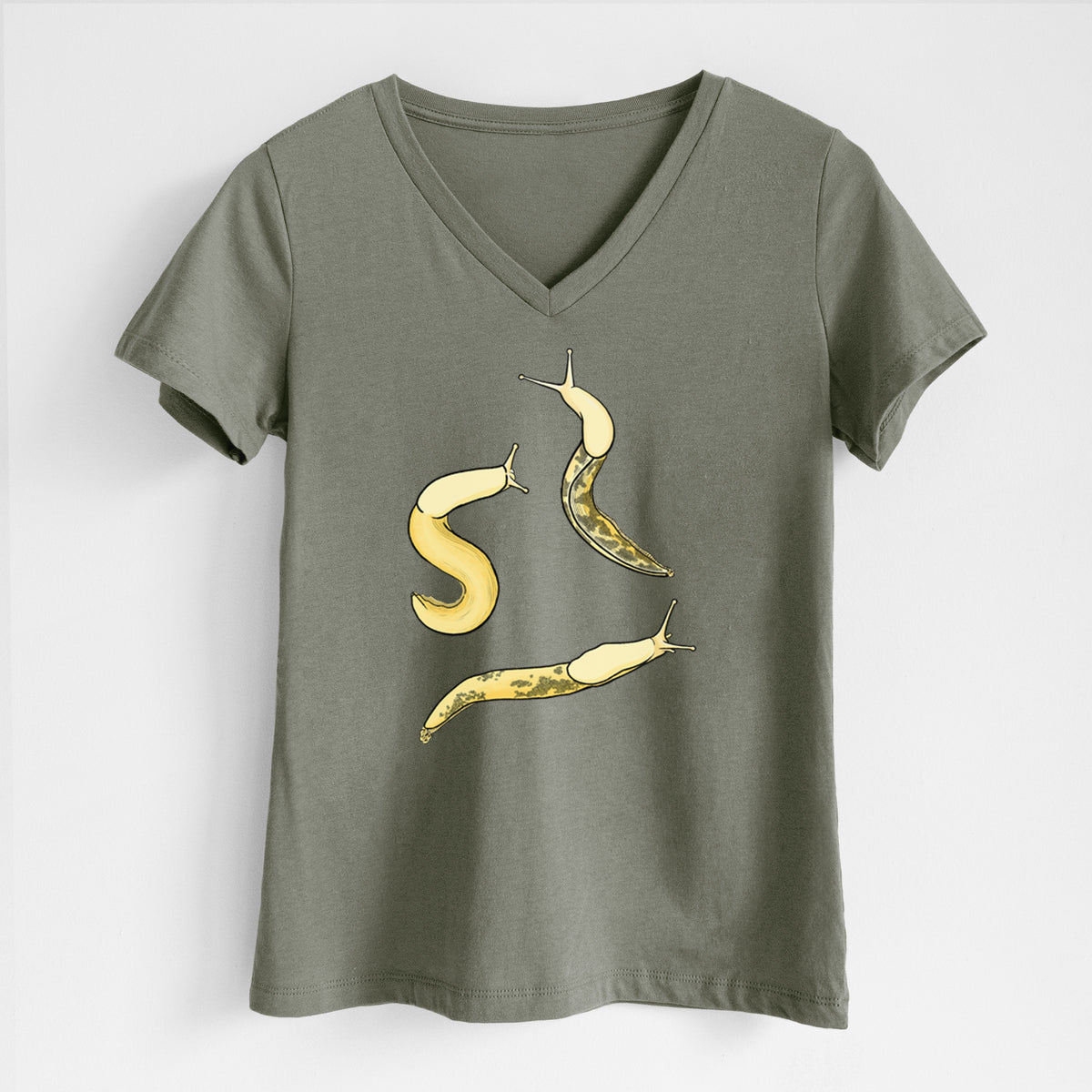 Banana Slug Squad - Ariolimax columbianus - Women's Lightweight Relaxed Fit 100% Cotton V-neck