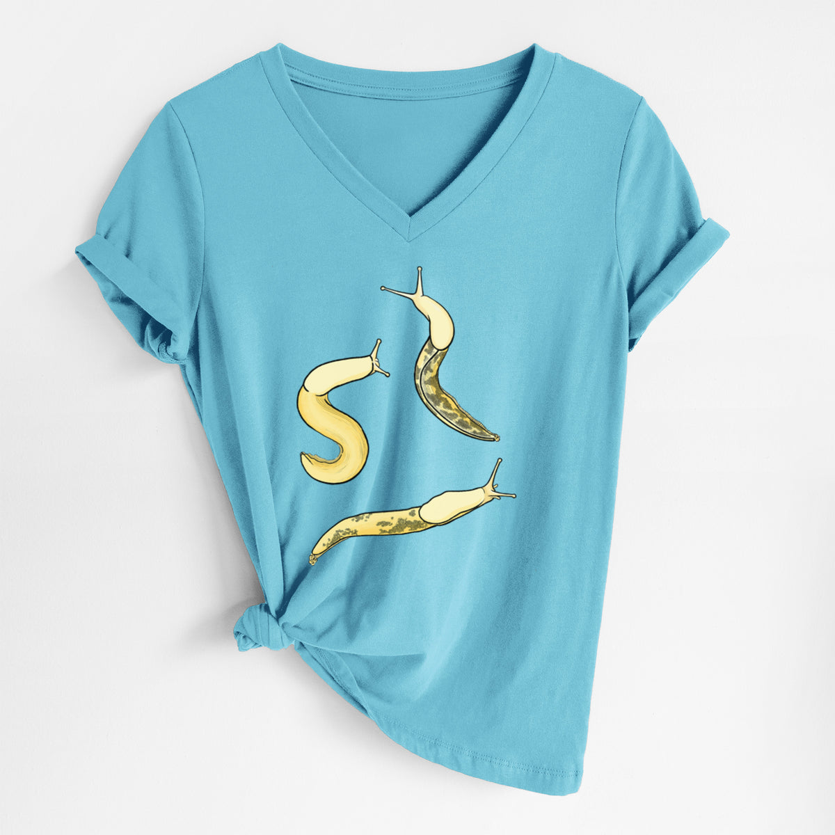 Banana Slug Squad - Ariolimax columbianus - Women's Lightweight Relaxed Fit 100% Cotton V-neck
