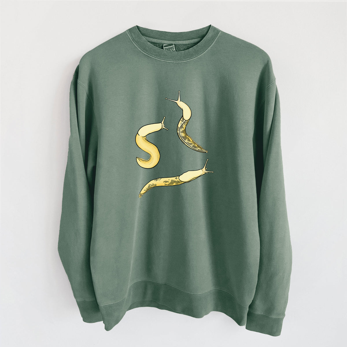 Banana Slug Squad - Ariolimax columbianus - Unisex Pigment Dyed Crew Sweatshirt