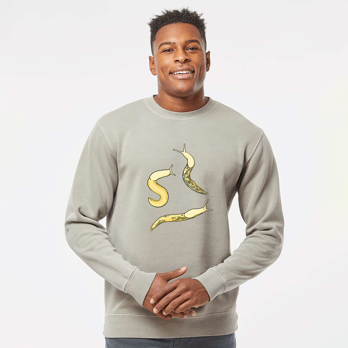 Banana Slug Squad - Ariolimax columbianus - Unisex Pigment Dyed Crew Sweatshirt